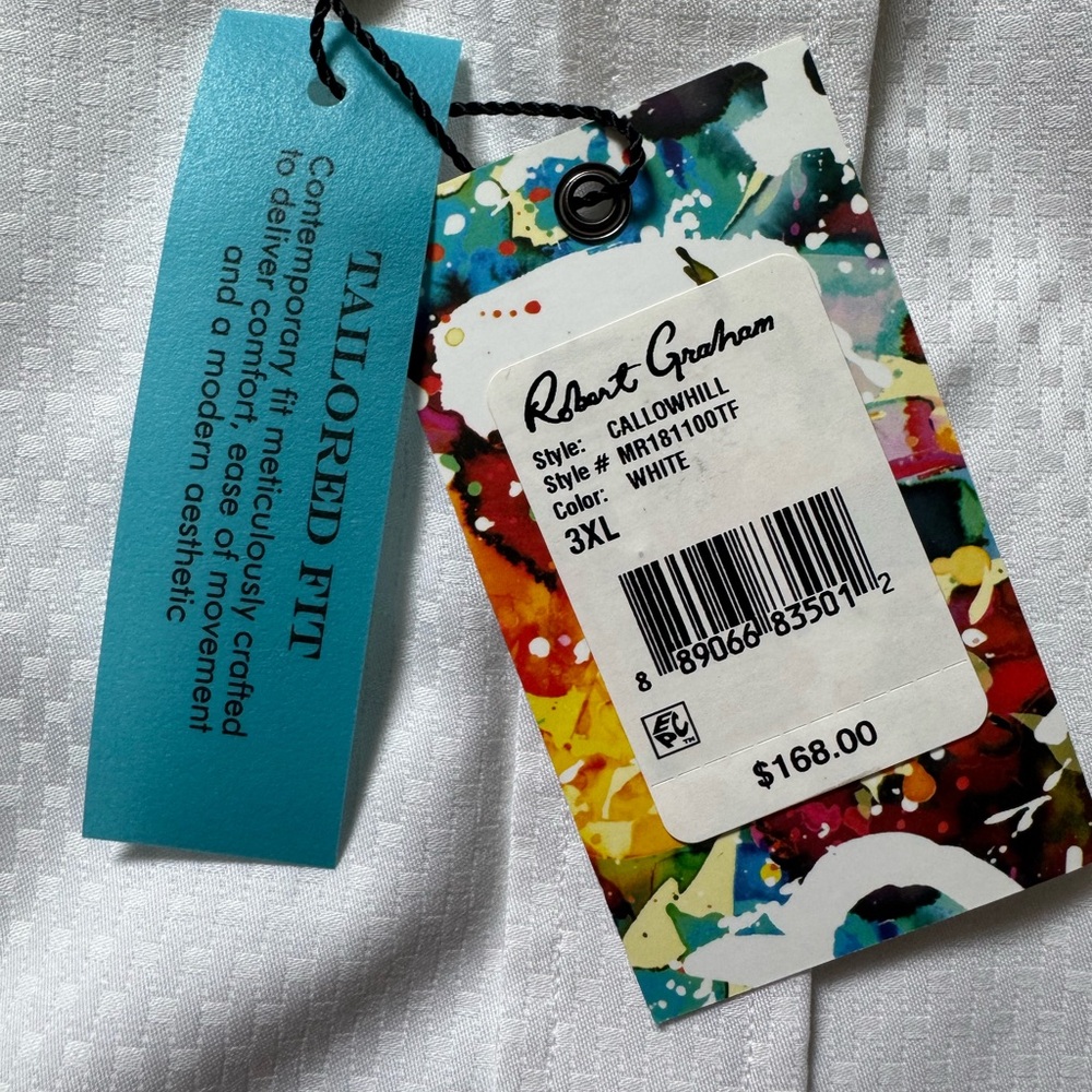 Robert Graham Tailored White Shirt 3XL